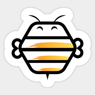 Cute Sleeping Bee In Black White & Orange Sticker